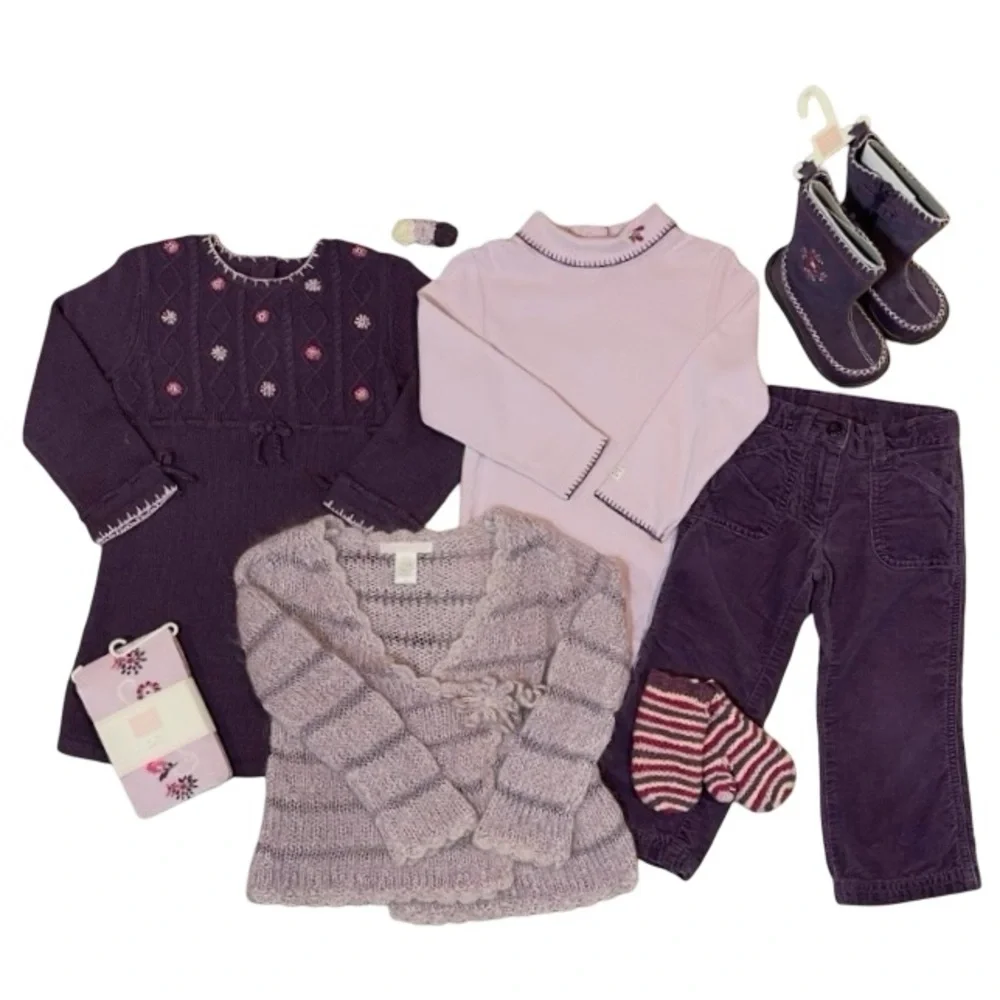 Janie and Jack Winter Jewel Striped Knit Mittens 12-24 months